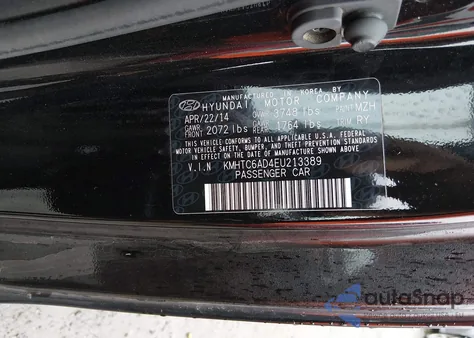 2014 Hyundai Veloster Flex W/Red z USA, uszkodzony, nr VIN KMHTC6AD4EU213389